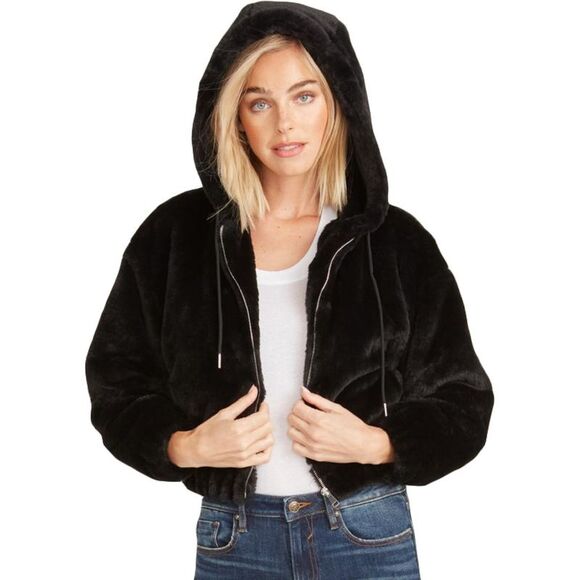 Vigoss Jackets & Blazers - Vigoss Women's Cropped Faux Fur Teddy Jacket with Attached Hood NWT